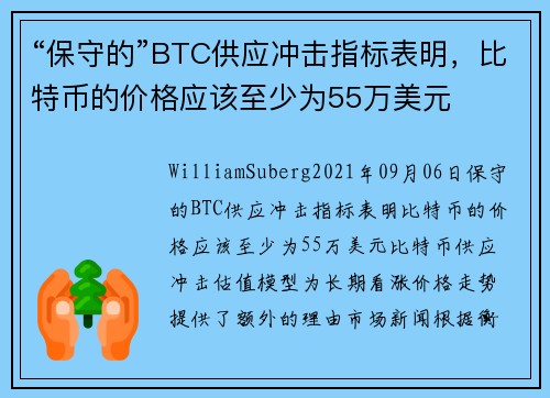 “保守的”BTC供应冲击指标表明，比特币的价格应该至少为55万美元 